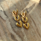 Tiered Heart-drop Earrings