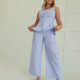 Lamar Peplum Set - Powder