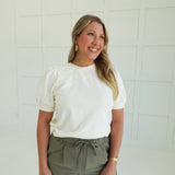 Verna Puff Sleeve Top - Cream