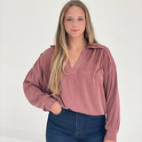 Slow Day Slouchy Top - Brick