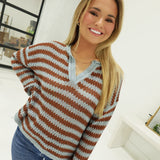 Chancey Sweater Top  - L Blue