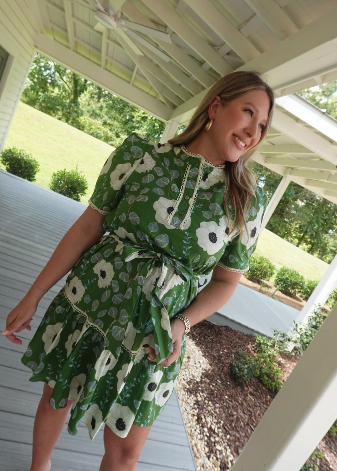 Mum Grazing Mini Dress - Green