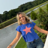 Stars N Stripes Tee - Royal/Red