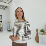 Blake Striped Sweater -Crm/Brwn