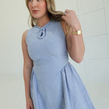 Tilly Mini Dress - Dusty Aqua