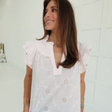 Liliana Eyelet Top - Baby Pink