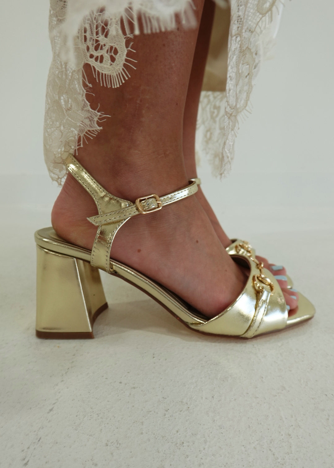 Farrah Block Heel - Gold