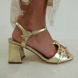 Farrah Block Heel - Gold