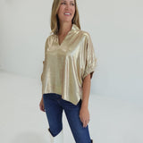 Sipping Bubbly Blouse - Gold