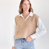 Shaggy Sweater Vest - Taupe