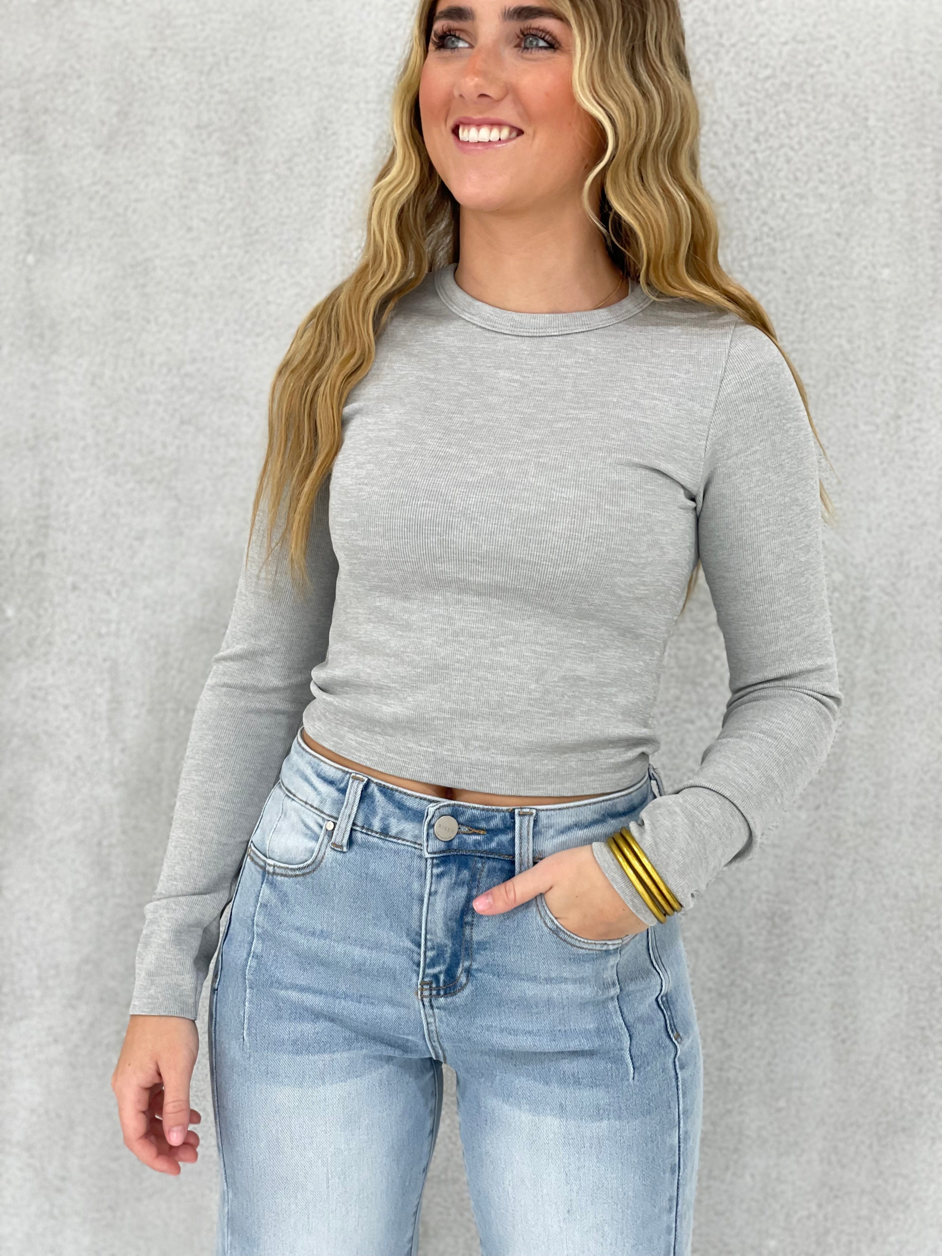 Seamless Long Sleeve Top - Grey