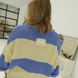 Sybil Striped Sweater Top - Blue