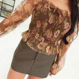 Wilson Smocked Top - Brown