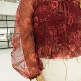 Wilson Smocked Top - Burgundy