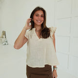 Felina Ruffle Top - Khaki
