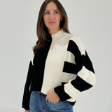 Maxton Colorblock Sweater - Black