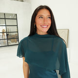 McCallan 52 Cape Dress - Hunter Green