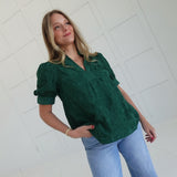 Adaline Embroidered Blouse - Green