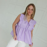 Beckoning Poplin Top - Lavender