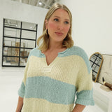 Sybil Striped Sweater Top - Sea