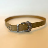 Western Buckle Belt - Beige