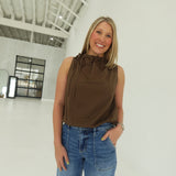 Ovation Sleeveless Blouse - Chocolate