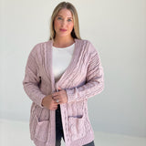 Coziest Chenille Cardigan - Pink