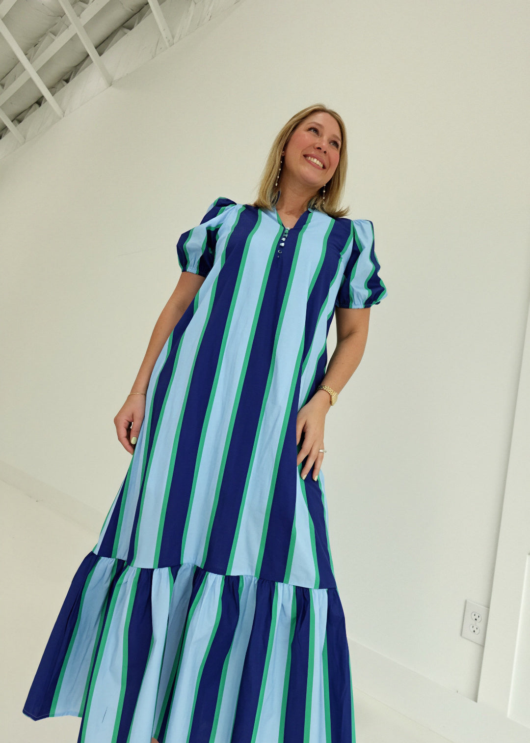 Jana Puff Sleeve Midi Dress