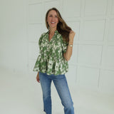 Fall Frenzy Blouse - Olive