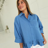 Perry Ruffle Blouse - Blue