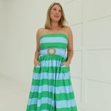 Nantucket Summer Midi Dress - Green/Blue