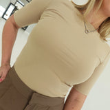 Contour Knit Top - Light Taupe