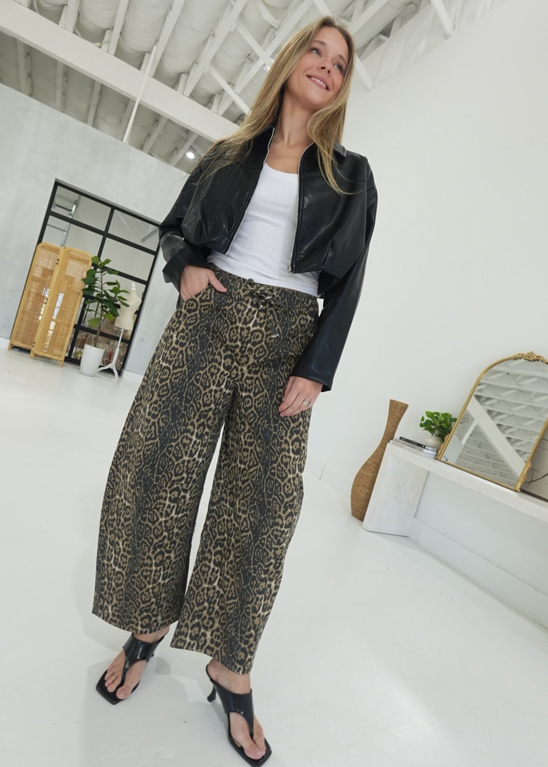 Held Up Leopard Pants