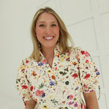 Full Bloom Mini Dress - Cream Red