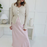 Elegant Evenings Maxi Skirt - Pink