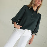 Timely Fashion Top - Dk Green