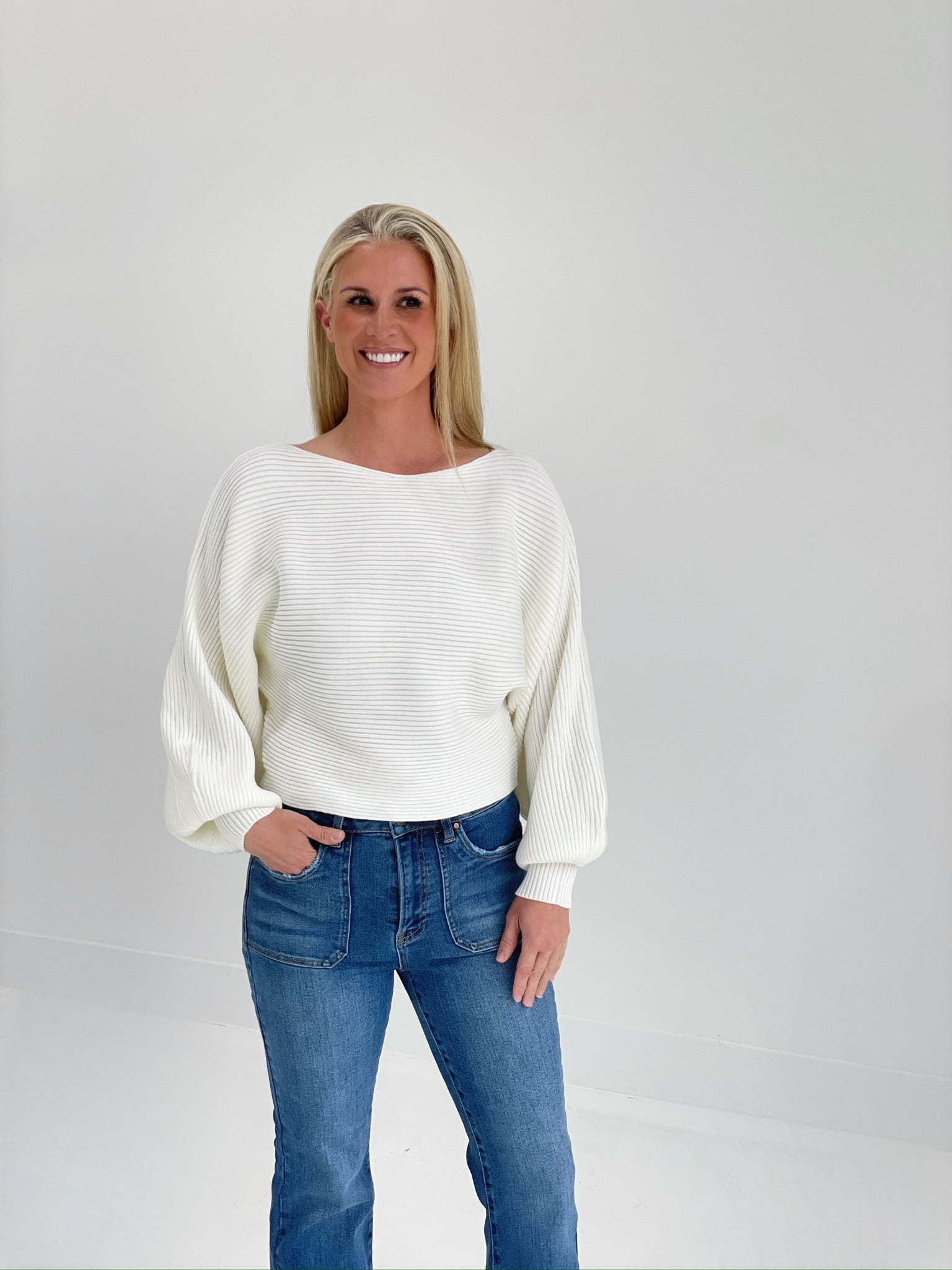 Classical Ribbed Sweater - Ivory