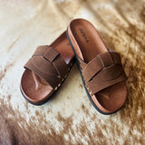 Scoot Suede Sandal - Brown