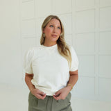 Verna Puff Sleeve Top - Cream
