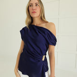Celeste Satin Top - Navy