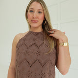 Lila Eyelet Top