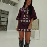 Riveted Leather Set - Wine