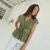 Graves Grommet Top - Light Olive