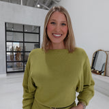 Kenna Belted Sweater - Chartreuse