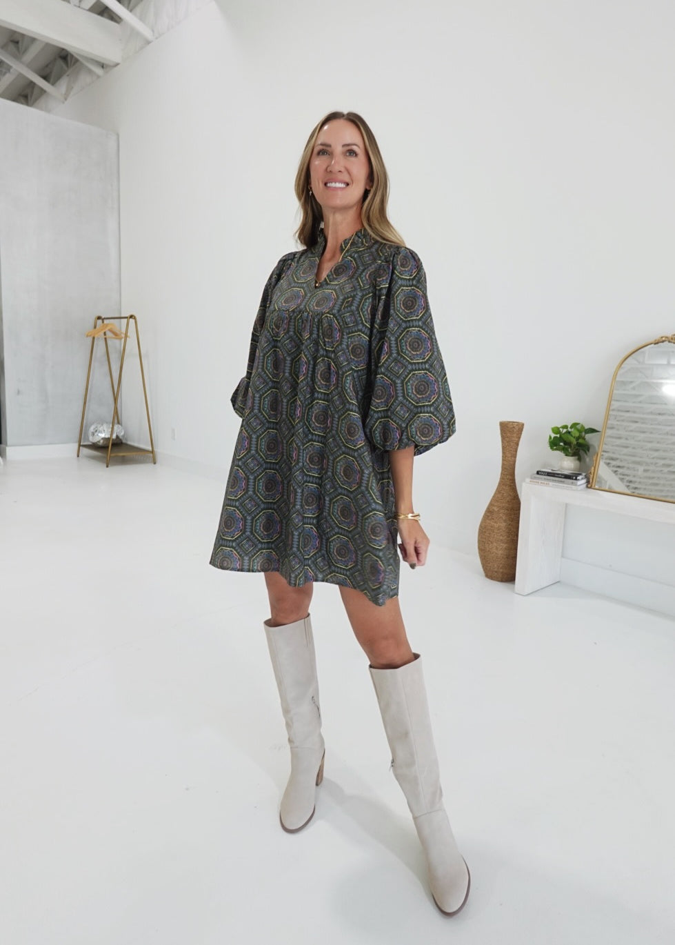 Boheme Mini Dress - Hunter