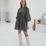 Boheme Mini Dress - Hunter