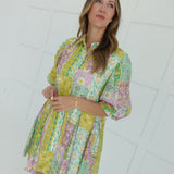 Prairies Printed Mini Dress - Green