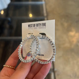 Crystal Hoops - Silver