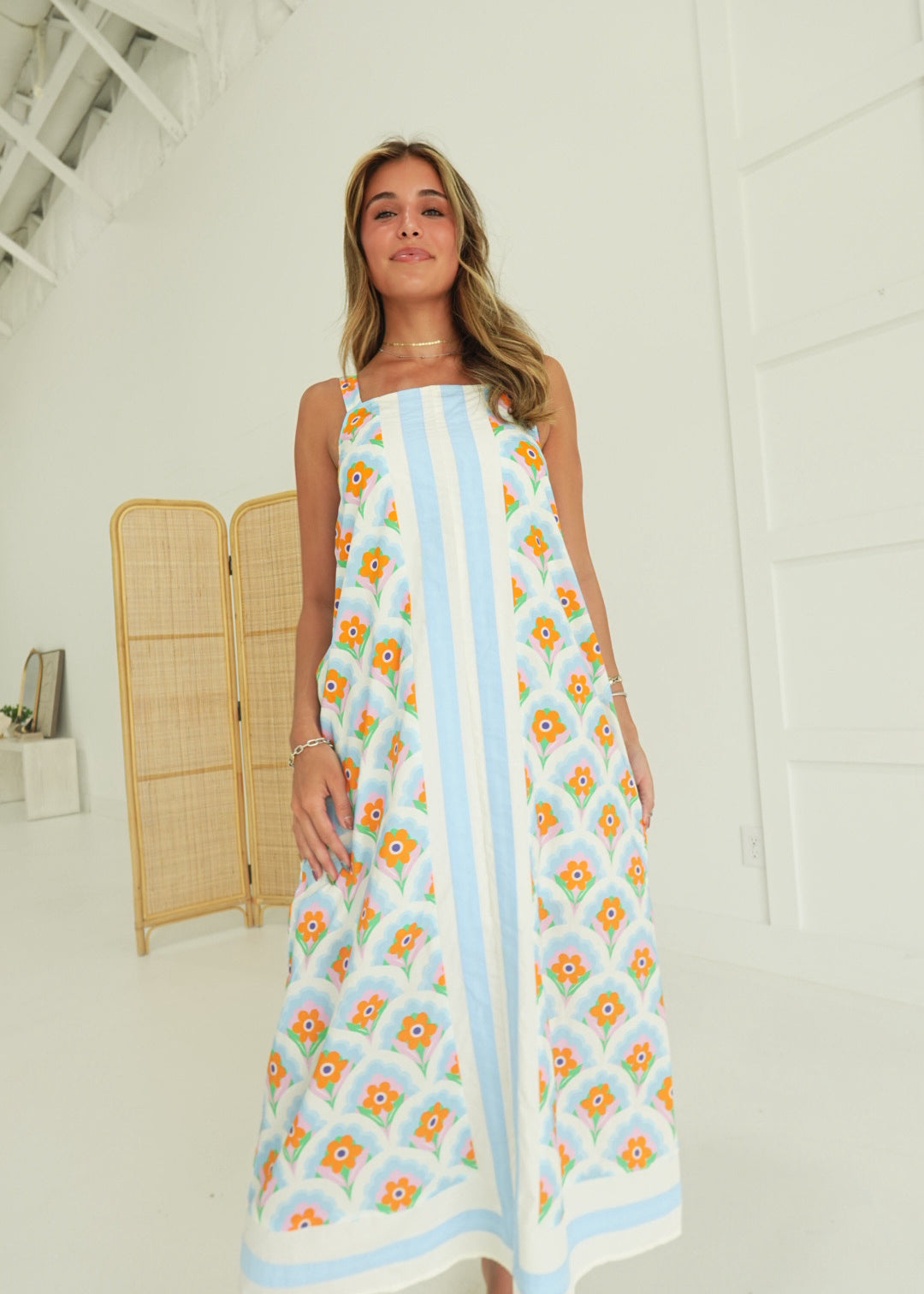 Dippin' Daisy Midi Dress - Blue