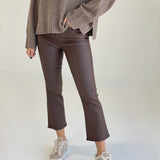 Shy Girl High Rise Crop Flare - Coated Espresso (DAZE)